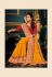 Yellow satin embroidered festival wear saree  10602